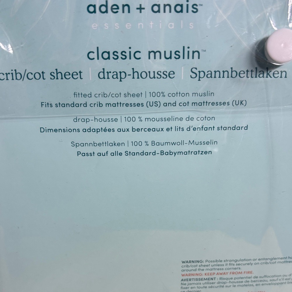 Aden & Anais 100% Cotton Muslin Classic Fitted Crib Sheet White Circus Print New - Picture 5 of 6